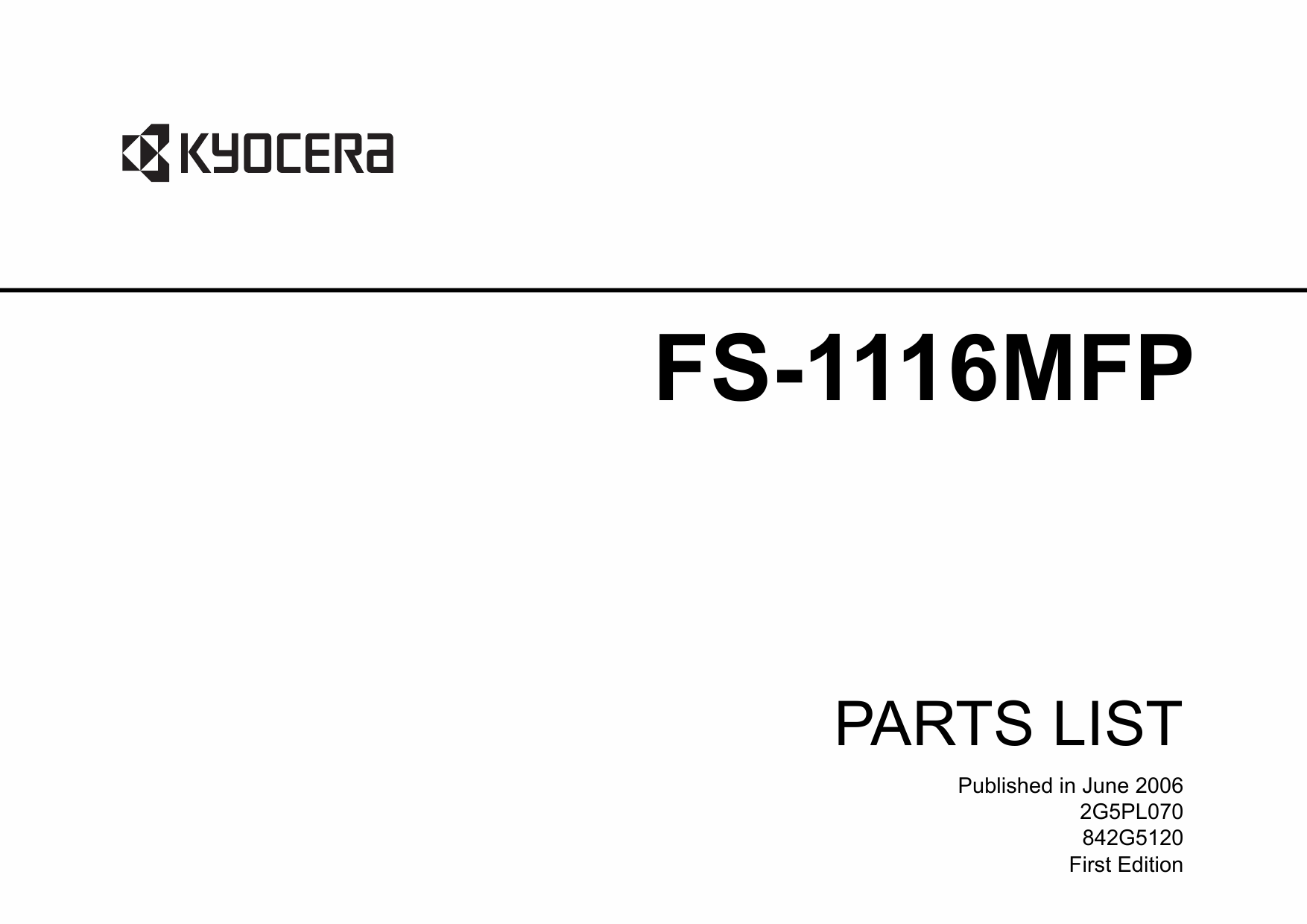 KYOCERA MFP FS-1116MFP Parts Manual-1